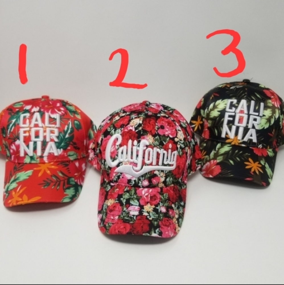 California Hat Men Women Adult Size Floral Design
